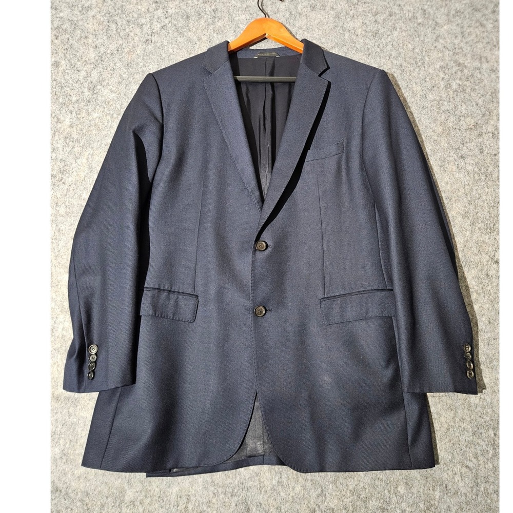 HUGO BOSS Men Navy Blue Wool Suit Jacket Blazer Sport Coat Size 44L The James 4